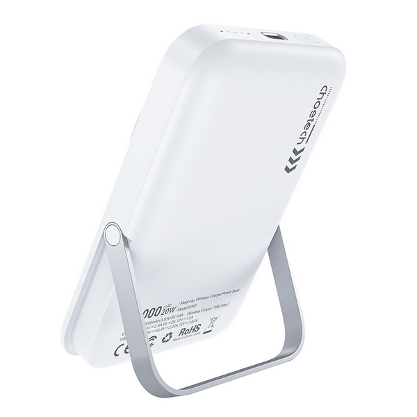 NNEDSZ CHOETECH B743-WH 10000mAh PD20W Magnetic Power Bank with Holder White